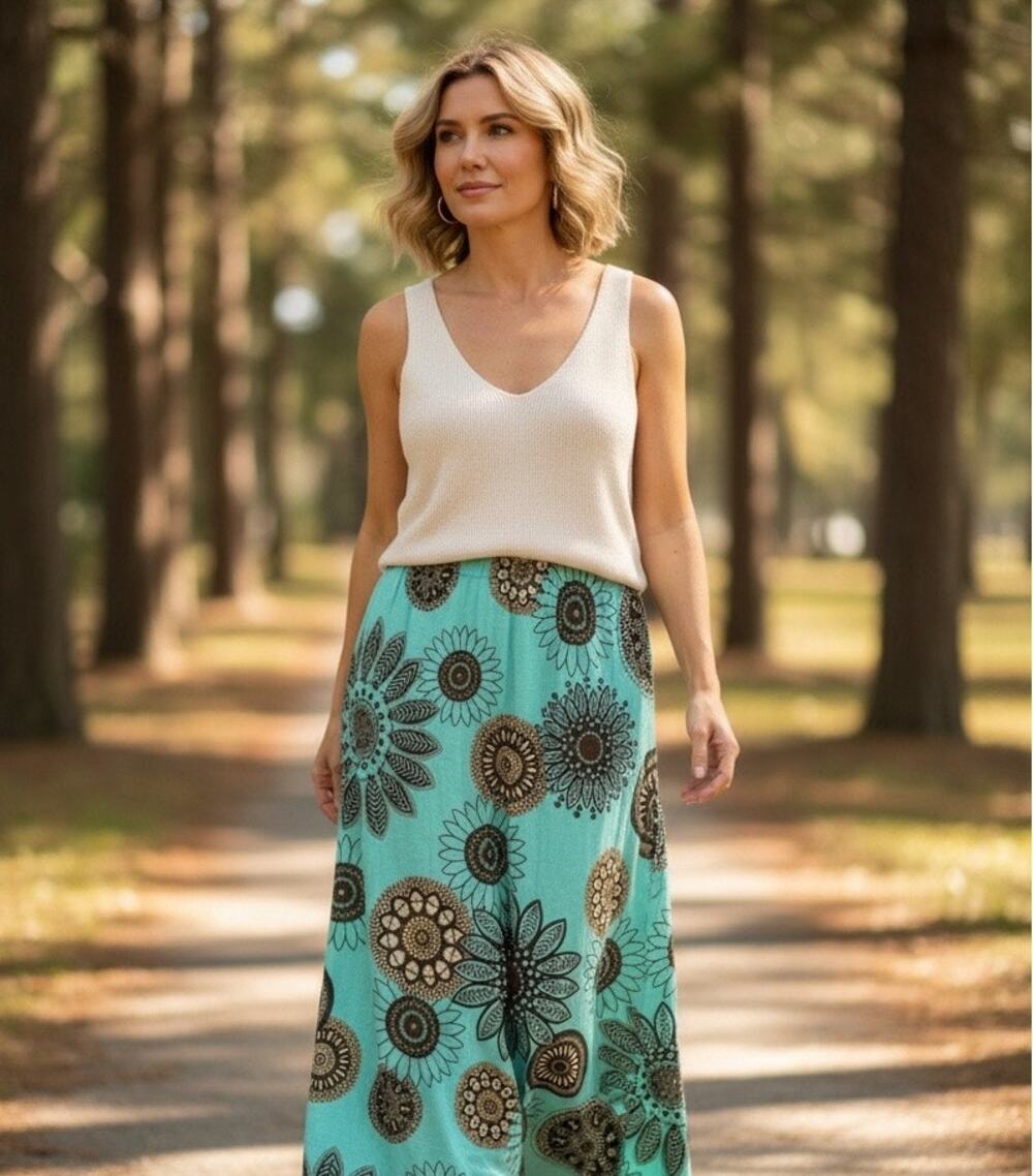 NWT Hot Cotton linen maxi skirt ‘Indian Summer’